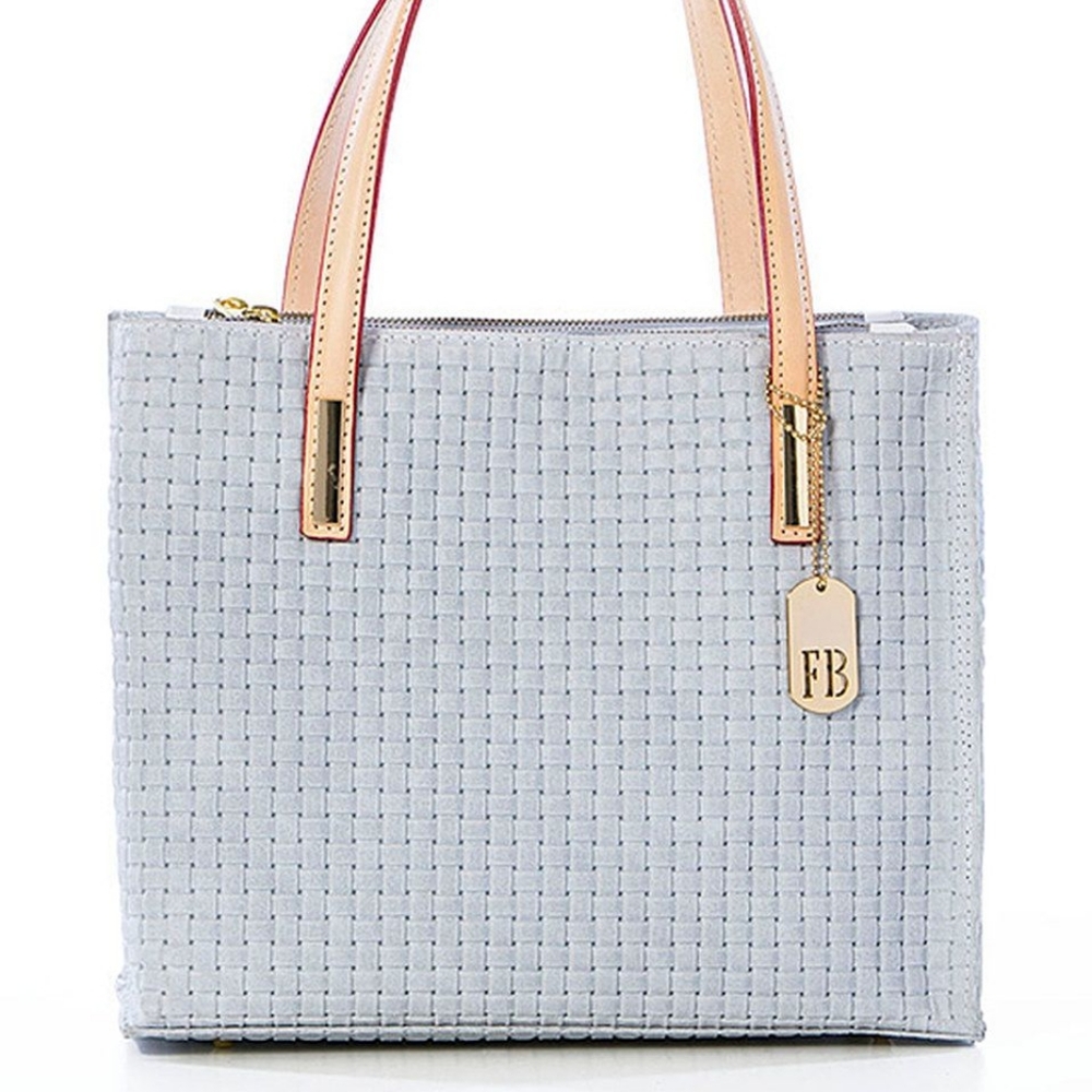 Frederica Bassi Textured Woven Suede Bag